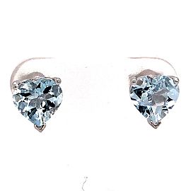 Natural Heart Cut Aquamarine Earrings 14k Gold 2.7 TCW Certified $990 018718