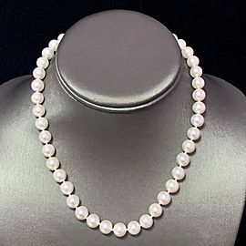 Akoya Pearl Necklace 14k Yellow Gold 8.5 mm 16" Certified $3,950 111841