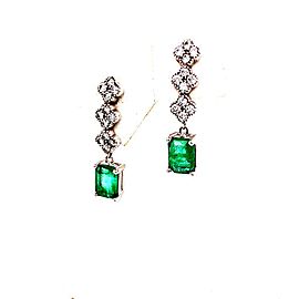 Natural Emerald Diamond Earrings 14 KT 2.13 TCW Certified $4,950 017932