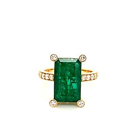 Natural Emerald Diamond Ring 14k Gold 4.37 TCW GIA Certified $6,950 111875