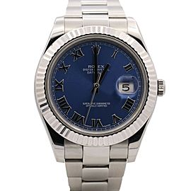 Men's Rolex Datejust II 41mm, Stainless Steel 18k white gold, Blue Dial, 116334