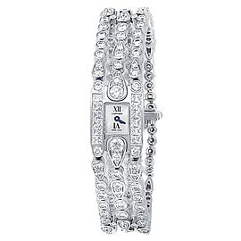 Cartier Légers Collection 18k White Gold Quartz Diamond Silver Ladies Watch 3077