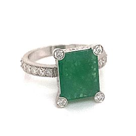 Natural Emerald Diamond Ring 14k Gold 2.95 TCW Size 6.75