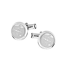 MONTBLANC LE PETIT PRINCE & AVIATOR STAINLESS STEEL CUFFLINKS GERMANY 123795 NEW