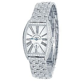 Franck Muller Cintree Curvex 18k White Gold Manual Silver Ladies Watch