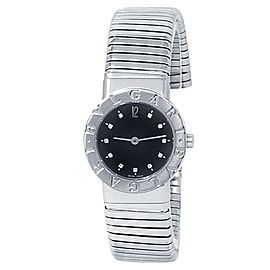 Bvlgari Tubogas Stainless Steel Quartz Black Ladies Watch