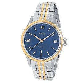 Oris Classic Date Stainless Steel Rose Gold Blue Men's Watch