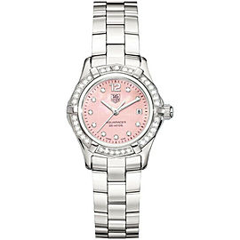 TAG HEUER AQUARACER WAF141B.BA0824 DIAMOND PEARL PINK LADIES LUXURY SWISS WATCH