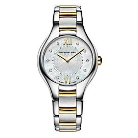 BRAND NEW RAYMOND WEIL NOEMIA 5127-STP-00985 DIAMOND PEARL LADIES TWO TONE WATCH