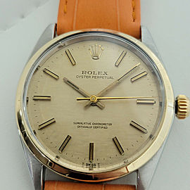 Mens Rolex Oyster Perpetual Ref 1003 34mm 14k SS Automatic 1960s Vintage RA174