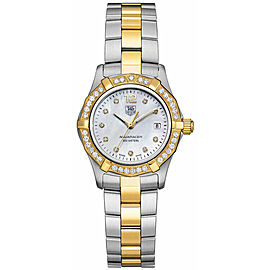 TAG HEUER AQUARACER WAF1450.BB0814 DIAMOND PEARL LUXURY LADIES GOLD TONE WATCH