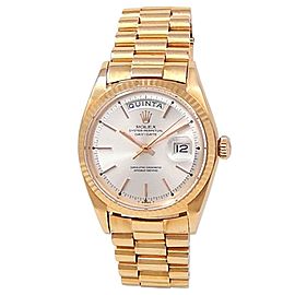 Rolex Day Date 18k Rose Gold President Automatic Silver Men's Watch