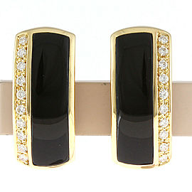 TASAKI 18k Yellow Gold Onyx Diamond Earring LXKG-638