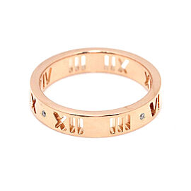 TIFFANY Co.18k Pink Gold Atlas Diamond US:4.75 Ring SKYJN-585