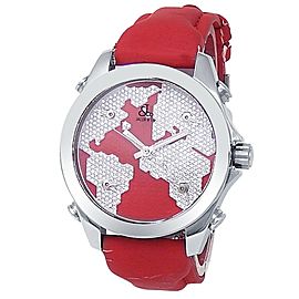 Jacob & Co Five Time Zones Stainless Steel Red Rubber Diamonds Red Watch