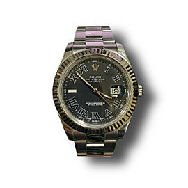 Rolex 116334 Datejust 41mm Black Roman Dial Watch