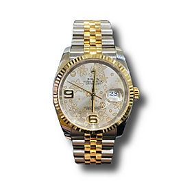 Rolex Datejust 116233 Floral Bezel Steel And Yellow Gold Fluted Bezel Jubilee