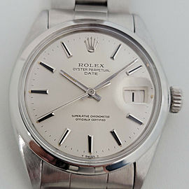 Mens Rolex Oyster Perpetual Date 1500 35mm Automatic 1960s w Paper RA245