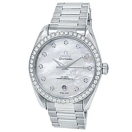 Omega Seamaster Stainless Steel Mother or Pearl Ladies Watch