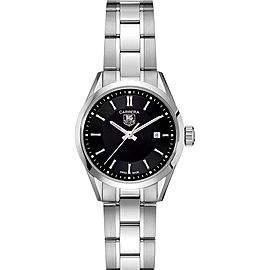 TAG HEUER LADIES CARRERA WV1414.BA0793 SWISS QUARTZ BLACK STEEL DATE WATCH