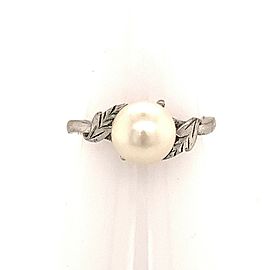 Mikimoto Estate Akoya Pearl Ring Size 6.5 Sterling Silver