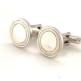 Tiffany & Co Estate Sterling Silver & 14k Gold Oval Cufflinks