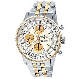 Breitling Navitimer Stainless Steel 18k Yellow Gold Silver Men's Watch