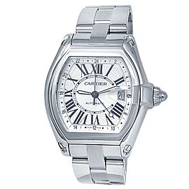 Cartier Roadster GMT Stainless Steel Automatic Silver Men's Watch