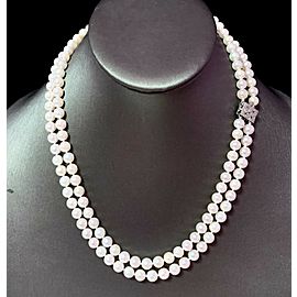 Diamond Akoya Pearl 2-Strand Necklace