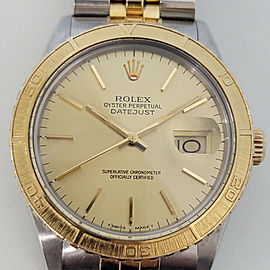 Rolex Men's Datejust Ref 16253 Thunderbird 18k Gold SS Automatic 1980s RJC207