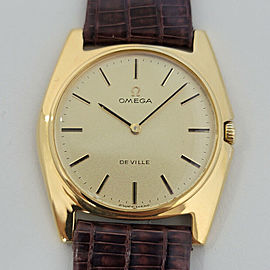 Mens Midsize Omega DeVille 32mm Gold-Capped Manual Wind 1960s Vintage Swiss RA3