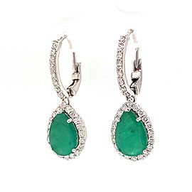 Natural Emerald Diamond Earrings 14k Gold 2.75 TCW Certified $3,950 120531