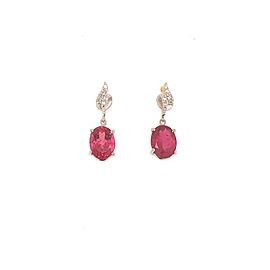 Natural Tourmaline Diamond Earrings 14k Gold 2.34 TCW Certified $2,690 018679