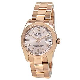 Rolex Datejust 18k Rose Gold Oyster Automatic Champagne Midsize Watch