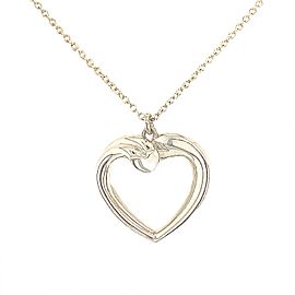 Tiffany & Co Sterling Silver Heart Necklace 16 Inches 4.4 Grams TIF110