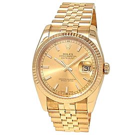 Rolex Datejust 18k Yellow Gold Jubilee Automatic Champagne Men's Watch