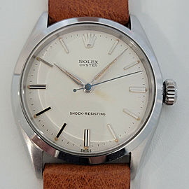 Mens Rolex Oyster Ref 6480 34mm Hand-Wind Dress Watch 1950s Swiss Vintage