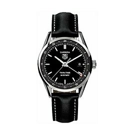 TAG HEUER CARRERA BLACK AUTO MENS LUXURY BLACK GMT WATCH SERVICED