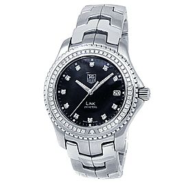 Tag Heuer Link Stainless Steel Quartz Diamonds Black Men's Watch