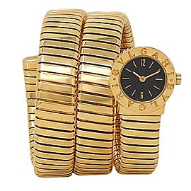 Bvlgari Turbogas Serpenti 18k Yellow Gold Quartz Black Ladies Watch