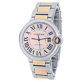 Cartier Ballon Bleu Stainless Steel 18k Rose Gold Mother of Pearl Watch