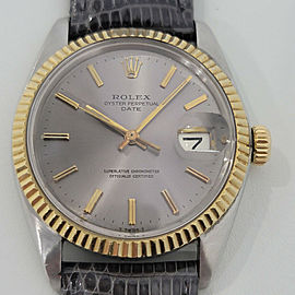 Mens Rolex Oyster Perpetual Date 35mm 18k Gold ss Automatic 1960s RJC145G