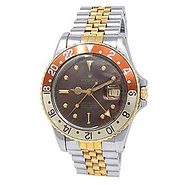 Rolex GMT-Master Root Beer 18k Yellow Gold Steel Jubilee Brown Men's Watch 16753