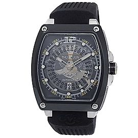 Gevril GV2 Black PVD Stainless Steel Rubber Auto Black Skeleton Men's Watch