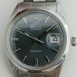 Mens Rolex Oysterdate Precision Ref 6694 34mm Hand Wind 1970s Vintage RJC129