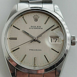 Mens Rolex Oysterdate Precision Ref 6694 34mm Hand Wind 1960s Vintage RJC196