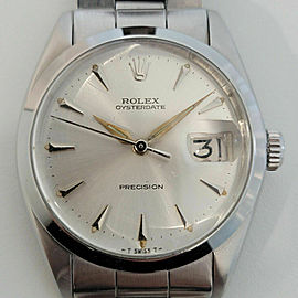 Mens Rolex Oysterdate Precision Ref 6694 34mm Hand Wind 1960s Vintage RA222