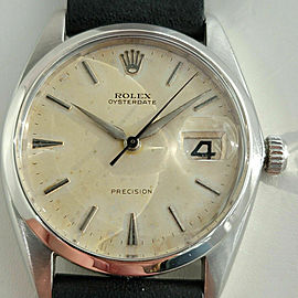 Mens Rolex Oysterdate Precision Ref 6694 34mm Manual Wind 1960s Vintage RJC115