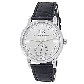 A.Lange & Sohne Langematik Platinum Leather Automatic Silver Men's Watch 308.025