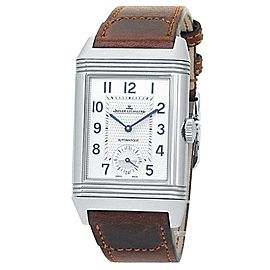 Jaeger-LeCoultre Reverso Stainless Steel Leather Silver Men's Watch